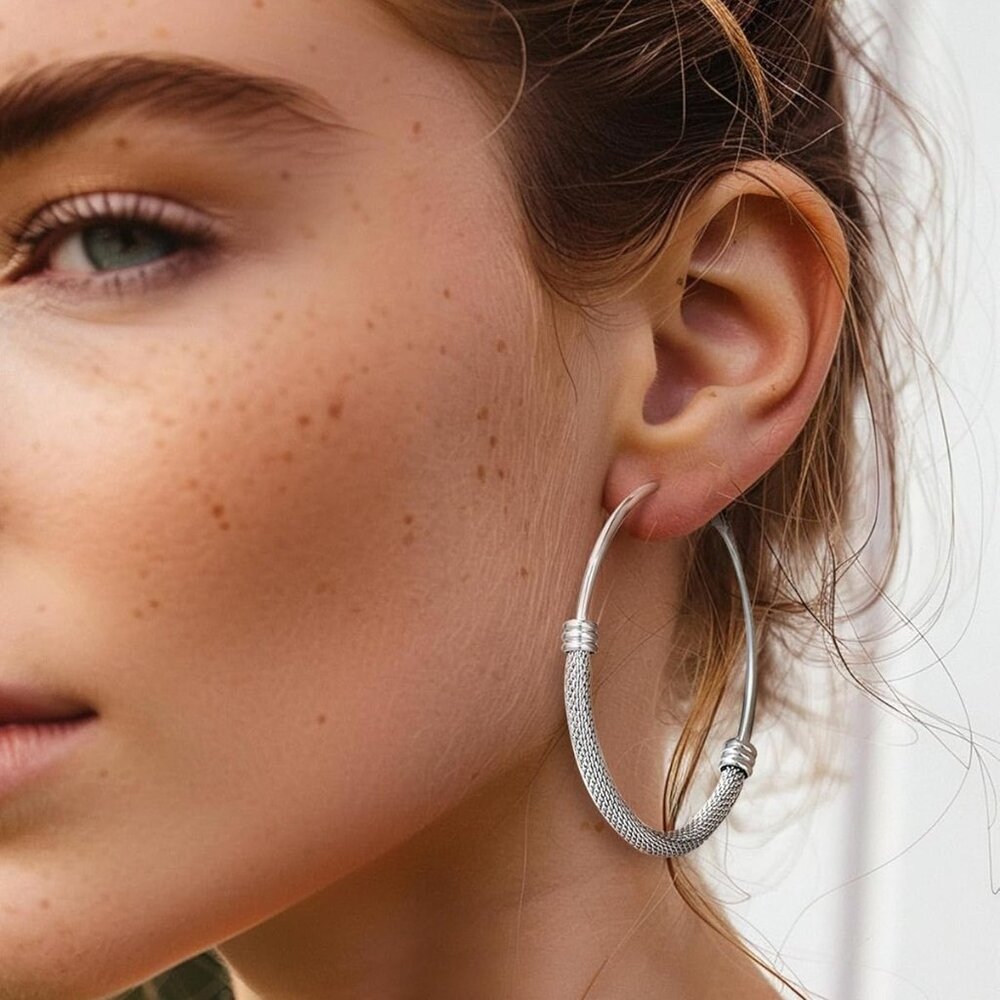 30/40/60/80/100mm Chunky Hoop Earrings For Women Gold Plated/Black Stainless Ste - Picture 3 of 9